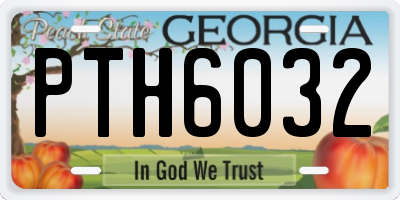 GA license plate PTH6032