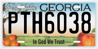 GA license plate PTH6038
