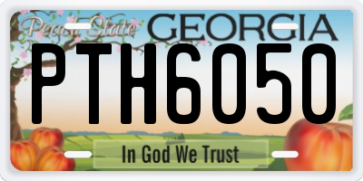 GA license plate PTH6050