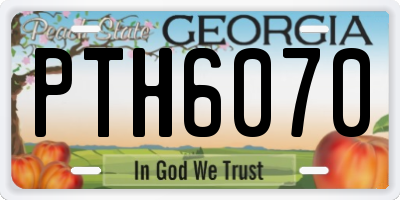 GA license plate PTH6070
