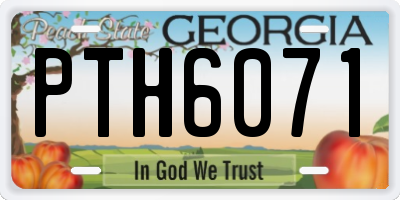 GA license plate PTH6071