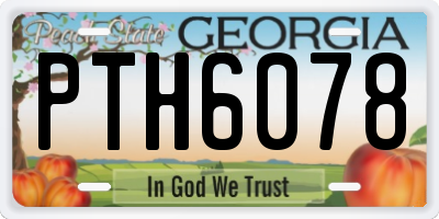 GA license plate PTH6078