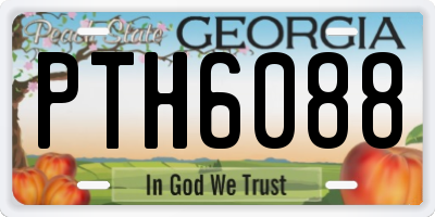 GA license plate PTH6088