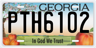 GA license plate PTH6102
