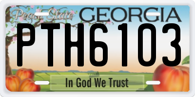 GA license plate PTH6103