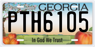 GA license plate PTH6105