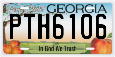 GA license plate PTH6106
