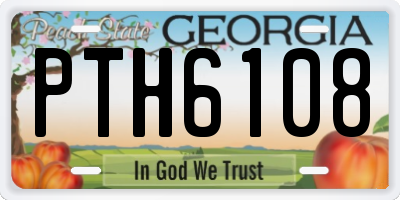 GA license plate PTH6108