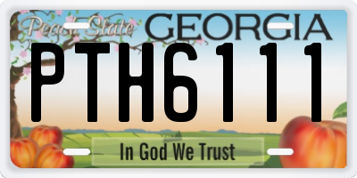 GA license plate PTH6111