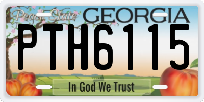 GA license plate PTH6115