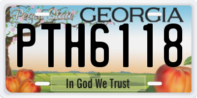GA license plate PTH6118