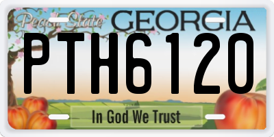 GA license plate PTH6120