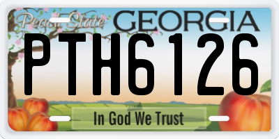 GA license plate PTH6126