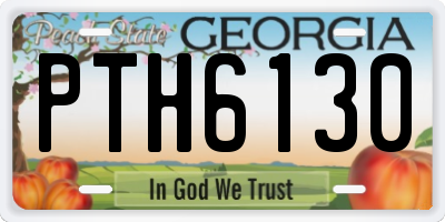 GA license plate PTH6130