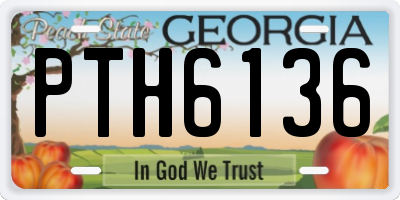 GA license plate PTH6136