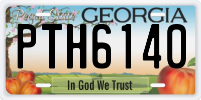 GA license plate PTH6140