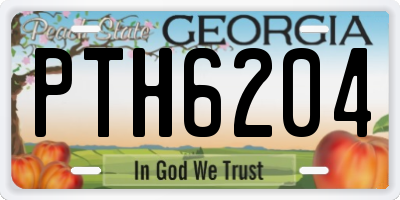 GA license plate PTH6204
