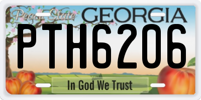GA license plate PTH6206