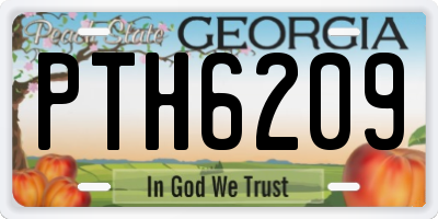 GA license plate PTH6209