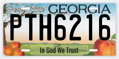 GA license plate PTH6216