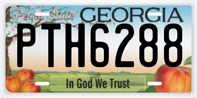 GA license plate PTH6288