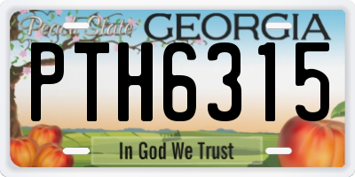 GA license plate PTH6315