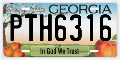 GA license plate PTH6316