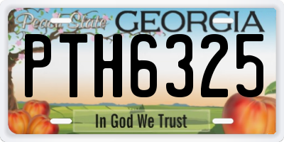 GA license plate PTH6325
