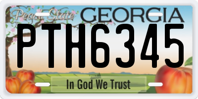 GA license plate PTH6345