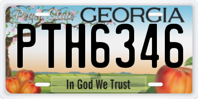 GA license plate PTH6346