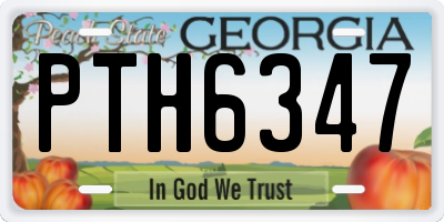 GA license plate PTH6347