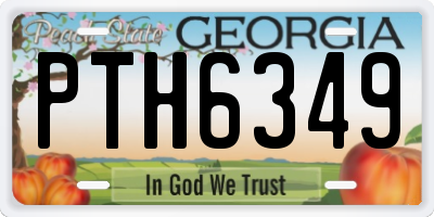 GA license plate PTH6349