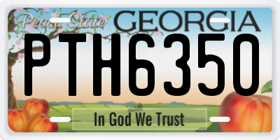GA license plate PTH6350