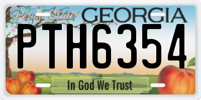 GA license plate PTH6354