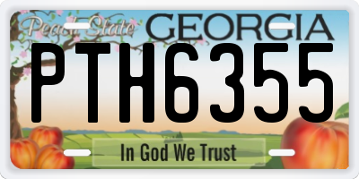 GA license plate PTH6355
