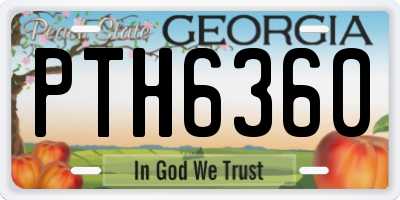 GA license plate PTH6360