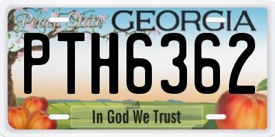 GA license plate PTH6362