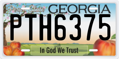 GA license plate PTH6375
