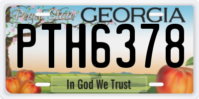 GA license plate PTH6378