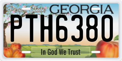 GA license plate PTH6380