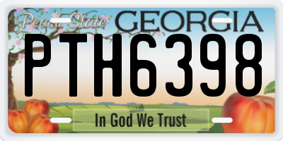 GA license plate PTH6398