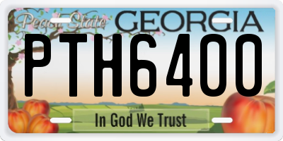 GA license plate PTH6400