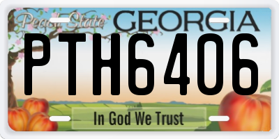 GA license plate PTH6406