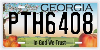 GA license plate PTH6408