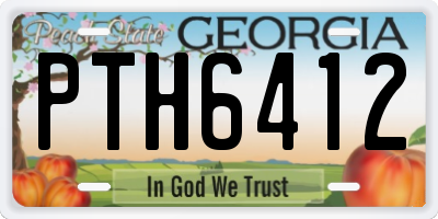 GA license plate PTH6412