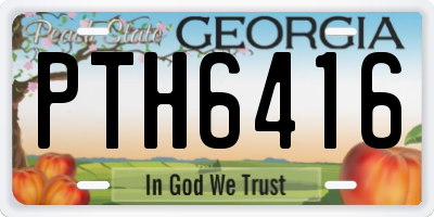 GA license plate PTH6416