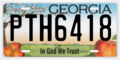 GA license plate PTH6418