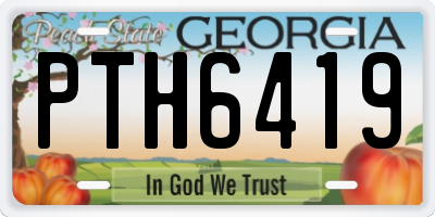 GA license plate PTH6419