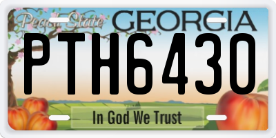 GA license plate PTH6430