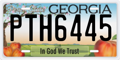 GA license plate PTH6445